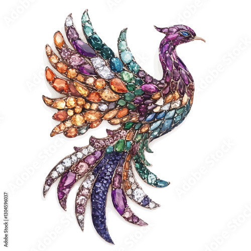 Pomellato brooch features an exquisitely crafted bird design.
