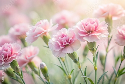 June Blooms: Minimalist Pink Dianthus Plumarius Flowers