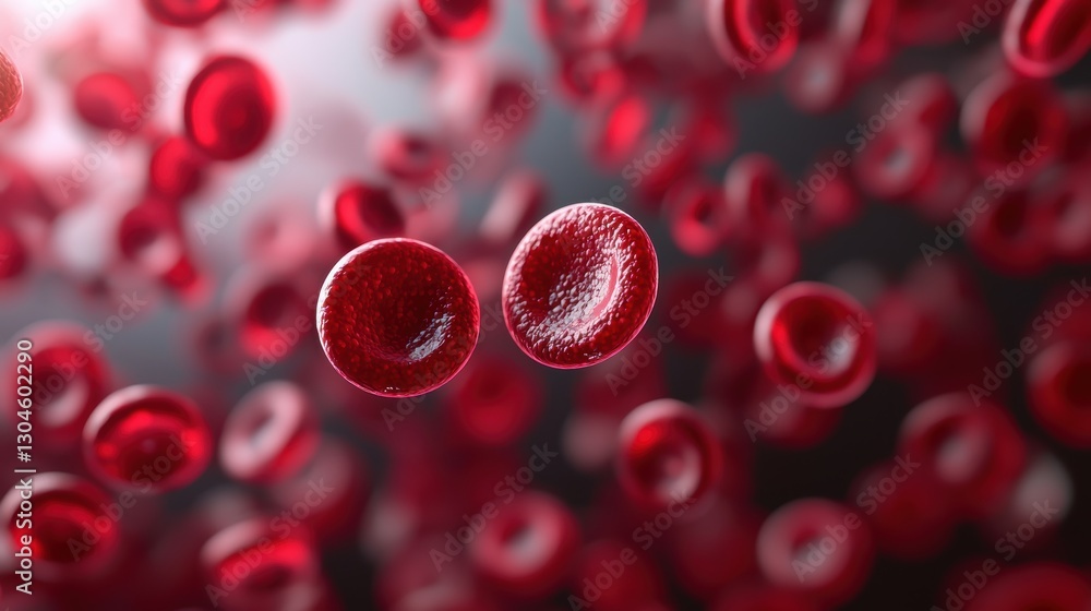 Close-up of red blood cells in motion Close-up of red blood cells in motion