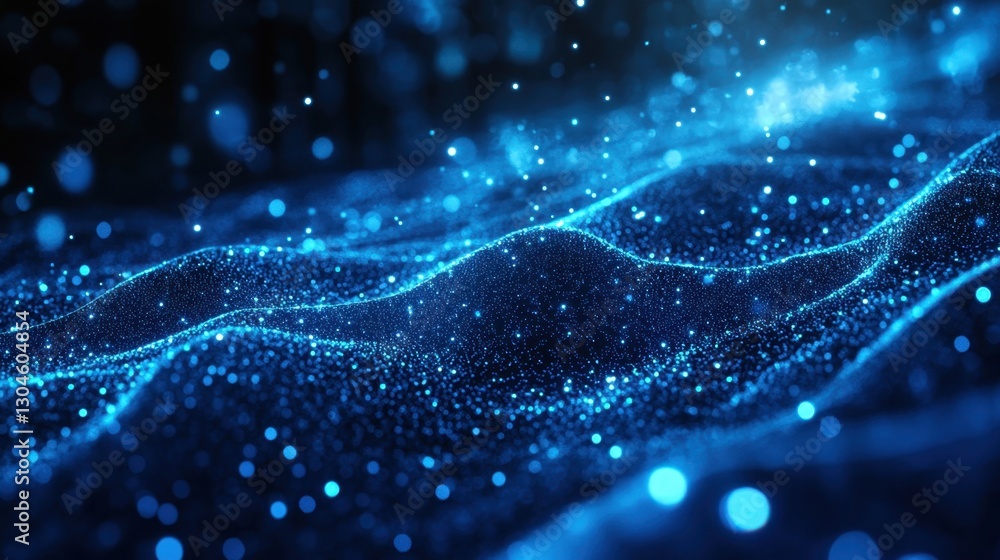 Glowing blue data waves virtual environment abstract digital art minimalistic design futuristic viewpoint Glowing blue data waves virtual environment abstract digital art minimalistic design futuristic viewpoint