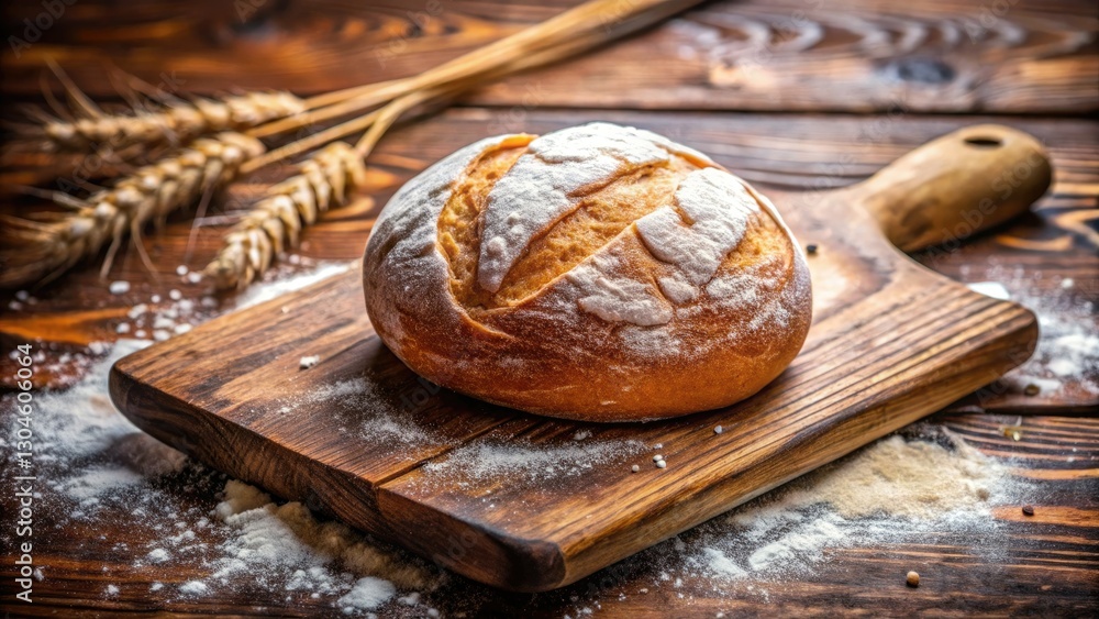 Rustic kitchen setting: close-up of artisan bread dough, kneaded and ready for baking, showcasing its delicious texture. Rustic kitchen setting: close-up of artisan bread dough, kneaded and ready for baking, showcasing its delicious texture.