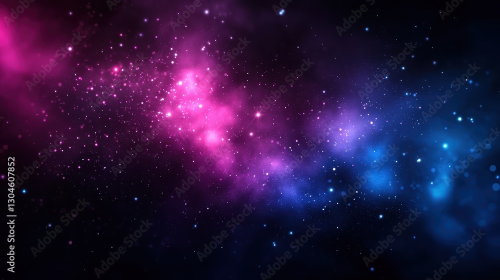 Fototapeta premium Cosmic nebula with vibrant pink and blue hues