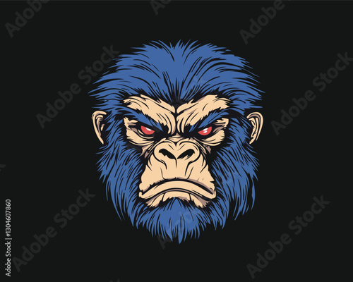 Gorilla head logo mascot vector. Gorilla face illustration for esport, label, badge, emblem, t-shirt, insignia, sport team
