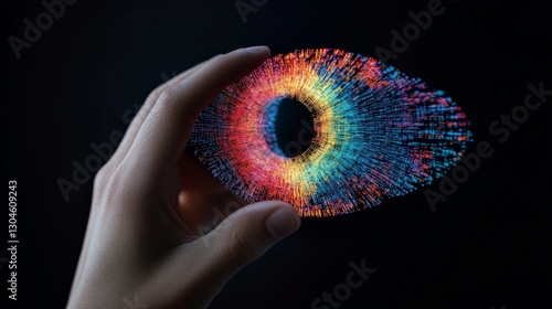 Vibrant Digital Eye Concept with Colorful Abstract Patterns