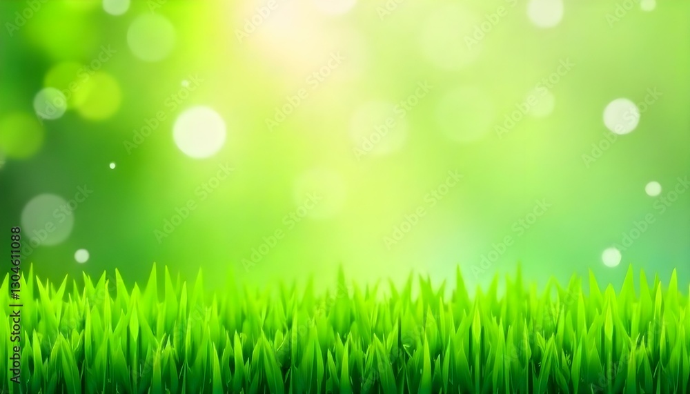 A vibrant background featuring a lush green grass foreground and a bokeh effect backdrop. The grass is vividly green, with individual blades clearly defined, creating a sense of depth and texture A vibrant background featuring a lush green grass foreground and a bokeh effect backdrop. The grass is vividly green, with individual blades clearly defined, creating a sense of depth and texture