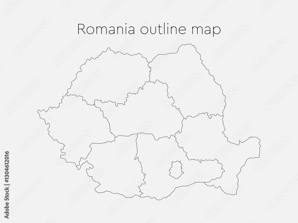 Vector map country Romania divided on regions Vector map country Romania divided on regions