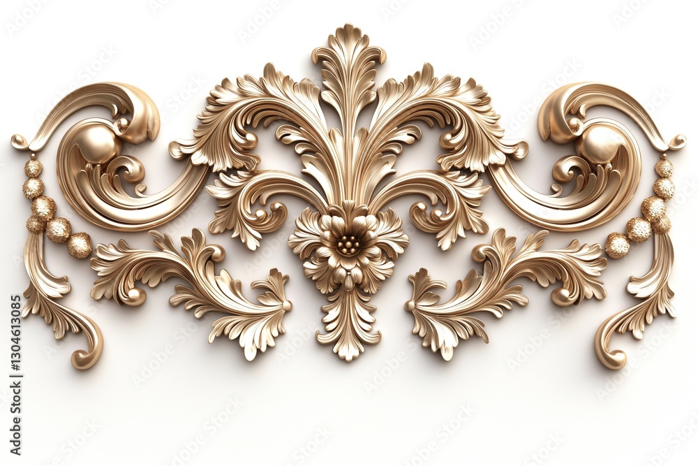 Intricate golden floral relief design showcasing luxurious detailing and craftsmanship. Intricate golden floral relief design showcasing luxurious detailing and craftsmanship.