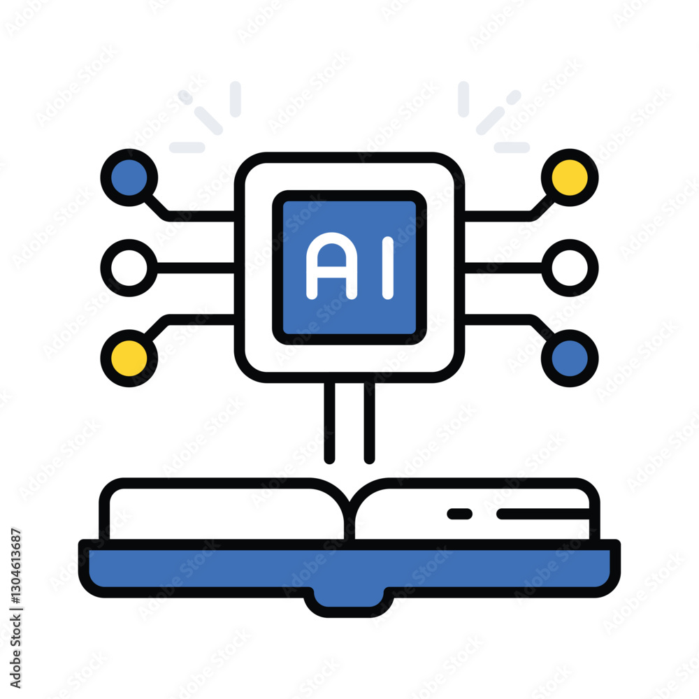 Ai Manual vector filled outline icon. EPS 10 file Ai Manual vector filled outline icon. EPS 10 file