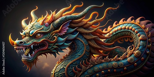 Wallpaper Mural Low Light Zentangle Dragon Art: Intricate Pattern, Mystical Creature, Dark Fantasy Illustration Torontodigital.ca