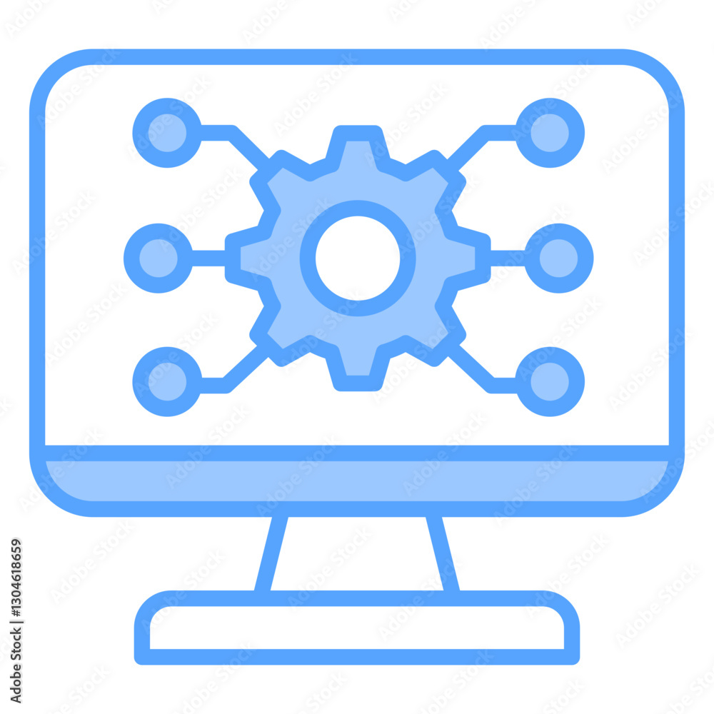Digital Transformation Blue Icon Digital Transformation Blue Icon
