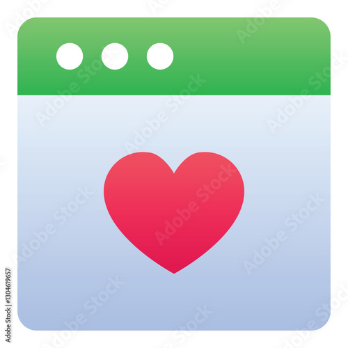 Gradient color icon, illustration for Website, webpage, valentines day, heart.