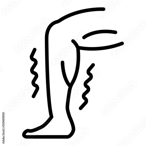 Icon: Eases Restless Leg - Restless Leg Relief Icon, Leg Comfort, Calming, Circulation Support, Natural Relief. Editable Stroke and Colors.