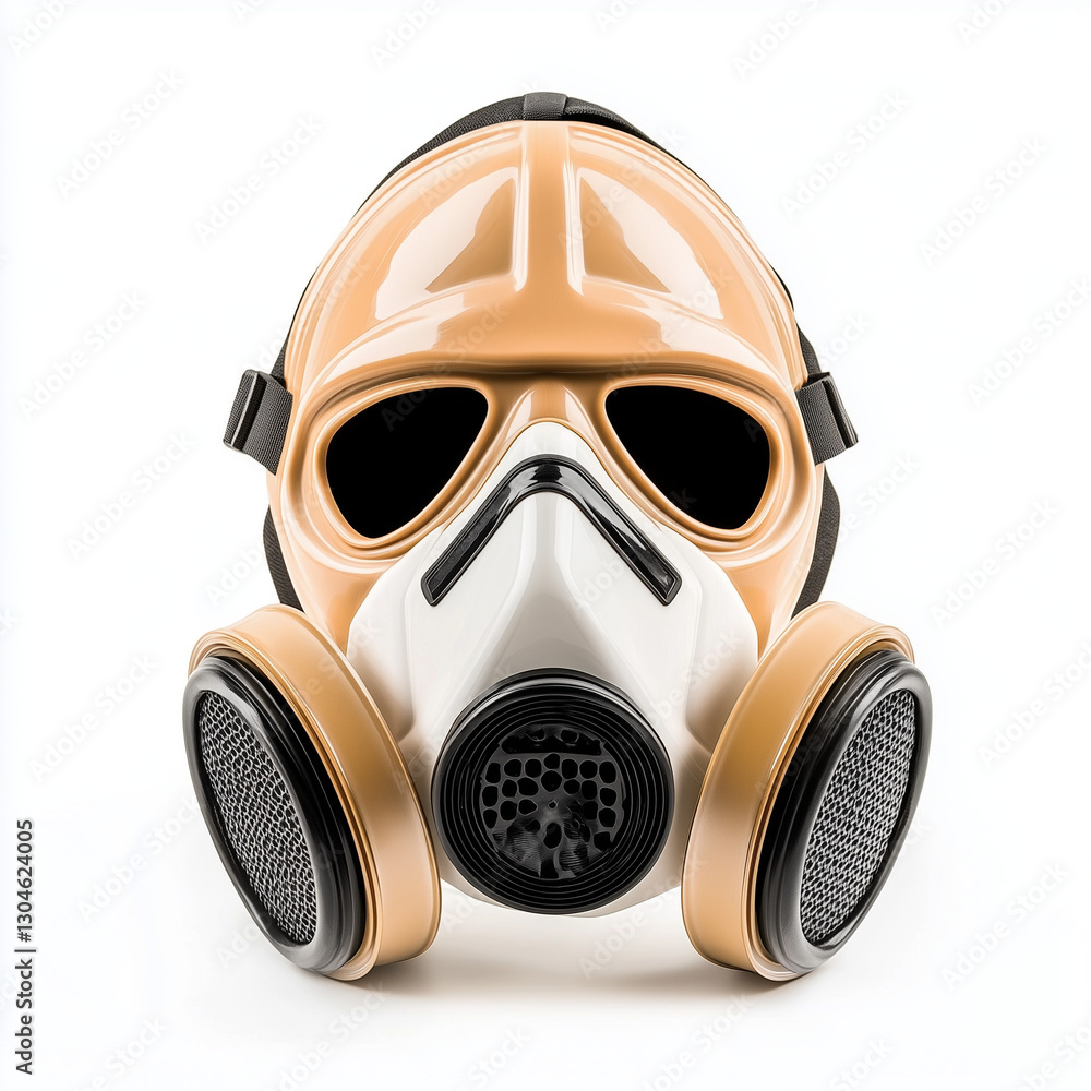 A professional grade industrial respirator mask on a white background A professional grade industrial respirator mask on a white background