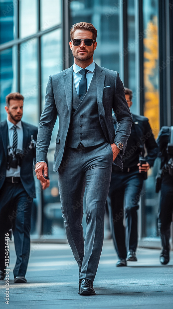 Obraz premium Businessman, Sophisticated Style, Successful Executive, Formal Menswear, Corporate Fashion