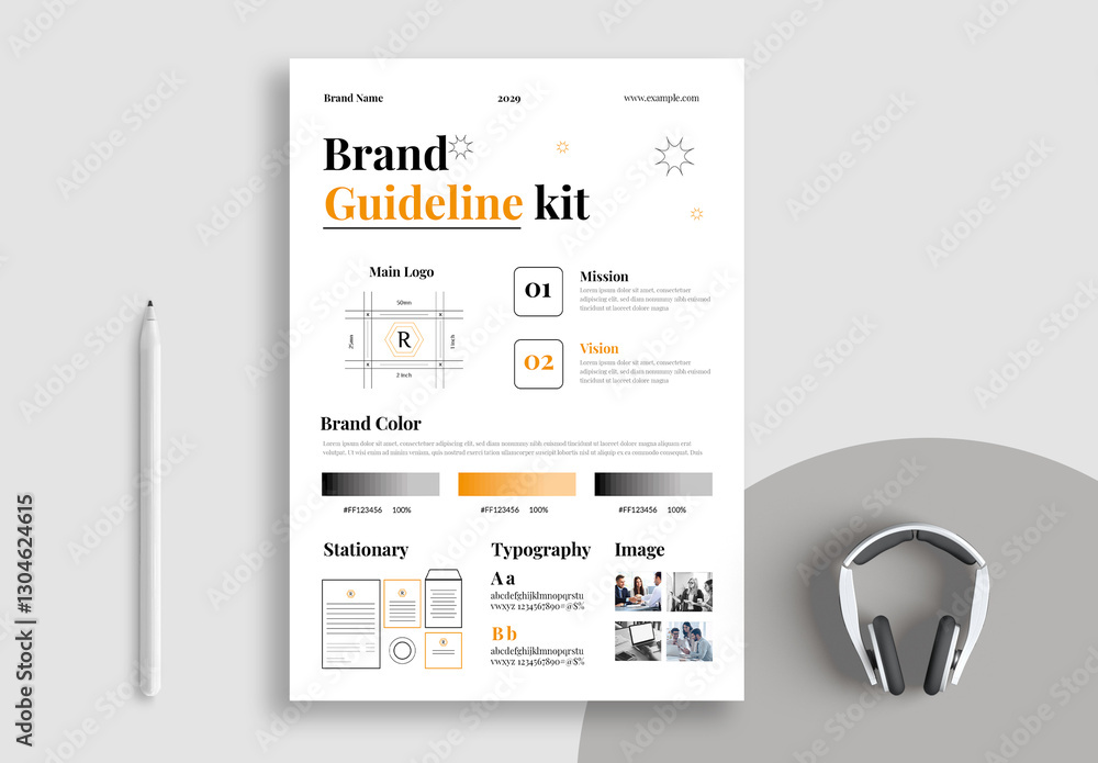 Brand Guideline kit Layout Stock Template | Adobe Stock