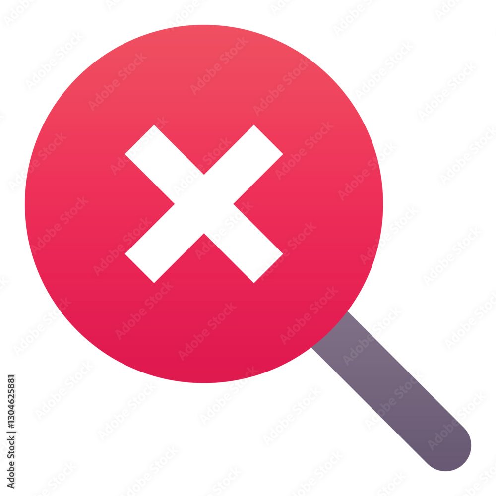 Fototapeta premium Gradient color icon, illustration for Magnify glass, search, find, delete.