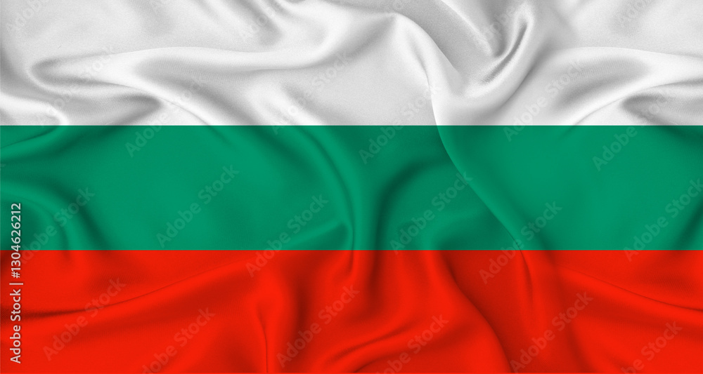 Fotografie Realistic Bulgaria flag waving