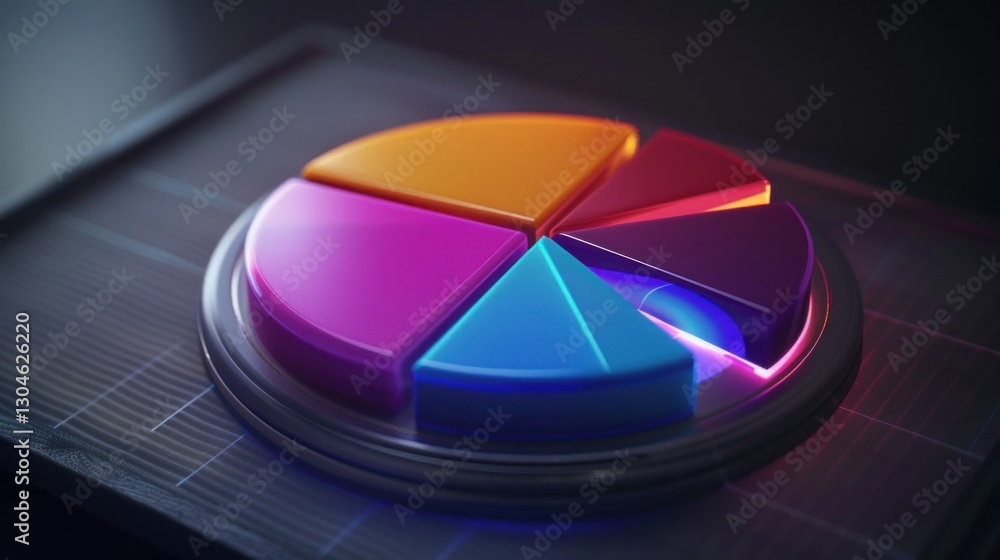 Obraz premium simple pie chart showing percentage data on a screen.