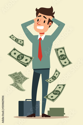 Businessman Struggling with Large Credit Card Debt and Loan Payments