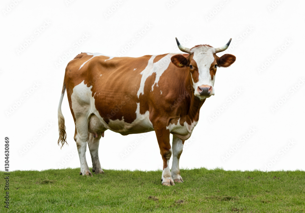Gorgeous full-length cow standing gracefully on a white background Gorgeous full-length cow standing gracefully on a white background
