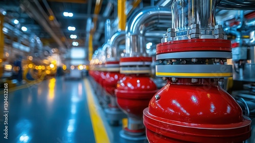 Wallpaper Mural Innovative fire protection technology securing industrial zones, fire alarm protection technology, industrial safety Copy space, commercial use Torontodigital.ca