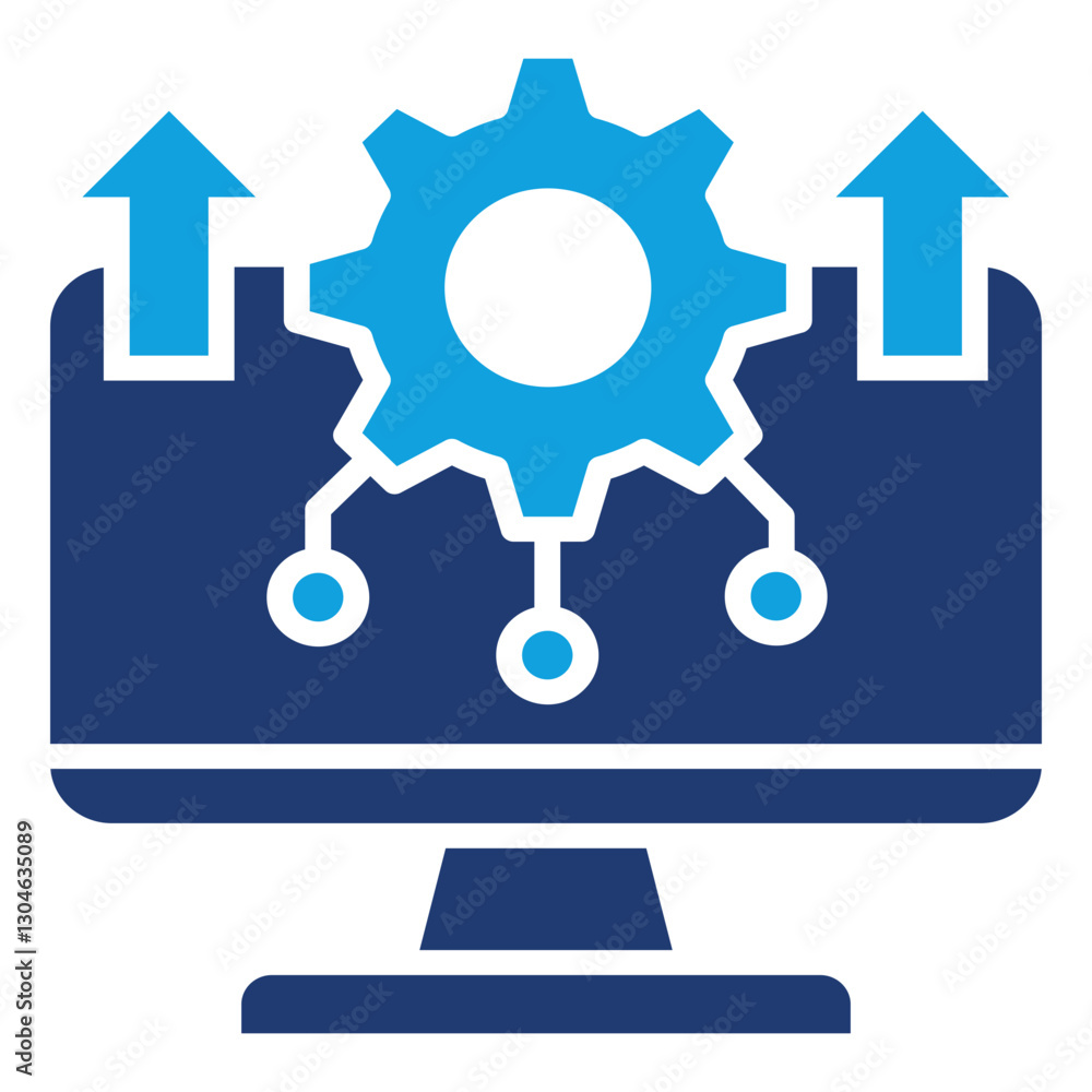 Digital Optimization Flat Blue Icon Digital Optimization Flat Blue Icon