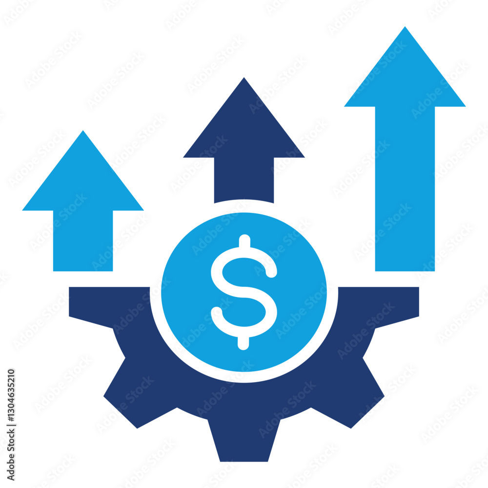 Increase Revenue Flat Blue Icon Increase Revenue Flat Blue Icon