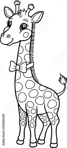 Whimsical vector illustration of a cheerful giraffe with polka dots, ideal for children's designs and playful themes.
