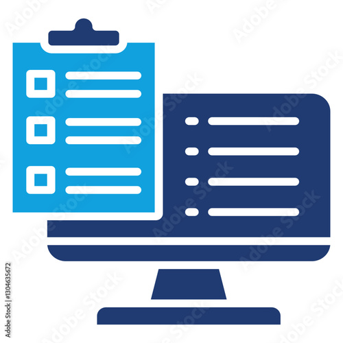 Data Entry Flat Blue Icon