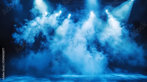 Wallpaper Mural Dramatic Effect of Blue Light and Smoke Torontodigital.ca