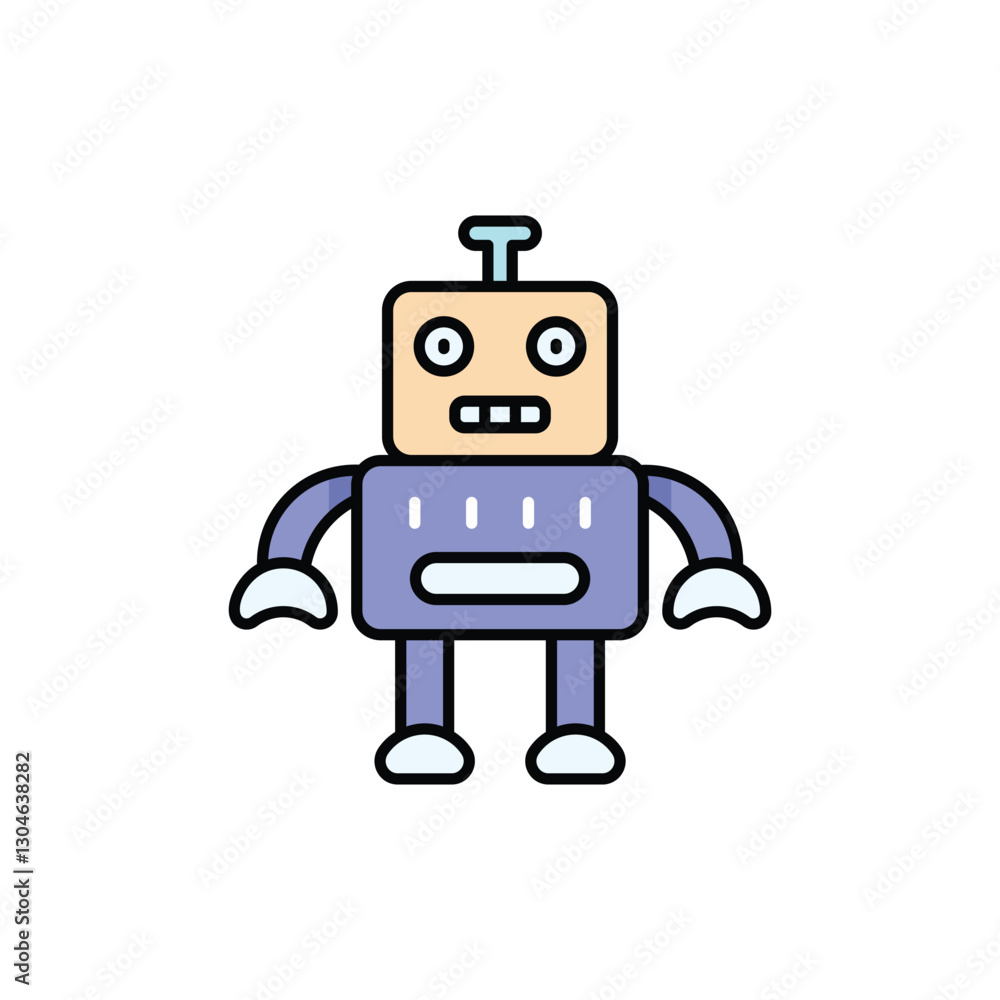 Toy Robot Vector icon Toy Robot Vector icon