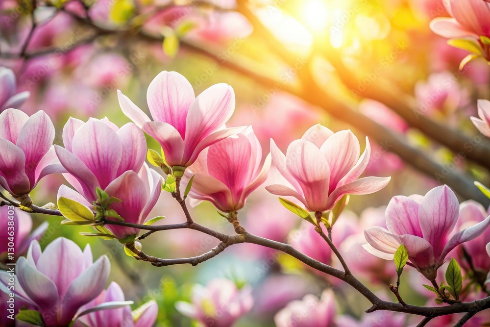 Spring Magnolia Garden Bloom, Pink Flowers, Floral Backdrop, Copy Space, Wallpaper, Nature Photography Spring Magnolia Garden Bloom, Pink Flowers, Floral Backdrop, Copy Space, Wallpaper, Nature Photography