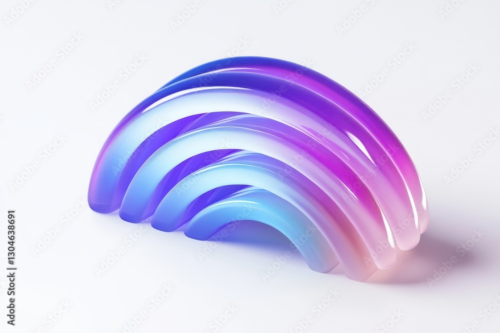 Abstract iridescent rainbow arch on white Abstract iridescent rainbow arch on white
