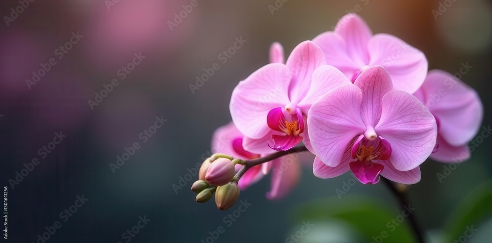 Delicate pink orchids, soft focus, blurred background, exotic, image, celebration Delicate pink orchids, soft focus, blurred background, exotic, image, celebration