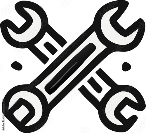 Crossed wrenches icon for repair