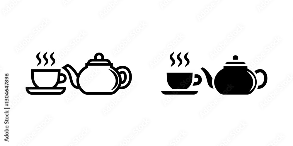 Teapot icon set. icon. for mobile concept and web design on white background Teapot icon set. icon. for mobile concept and web design on white background