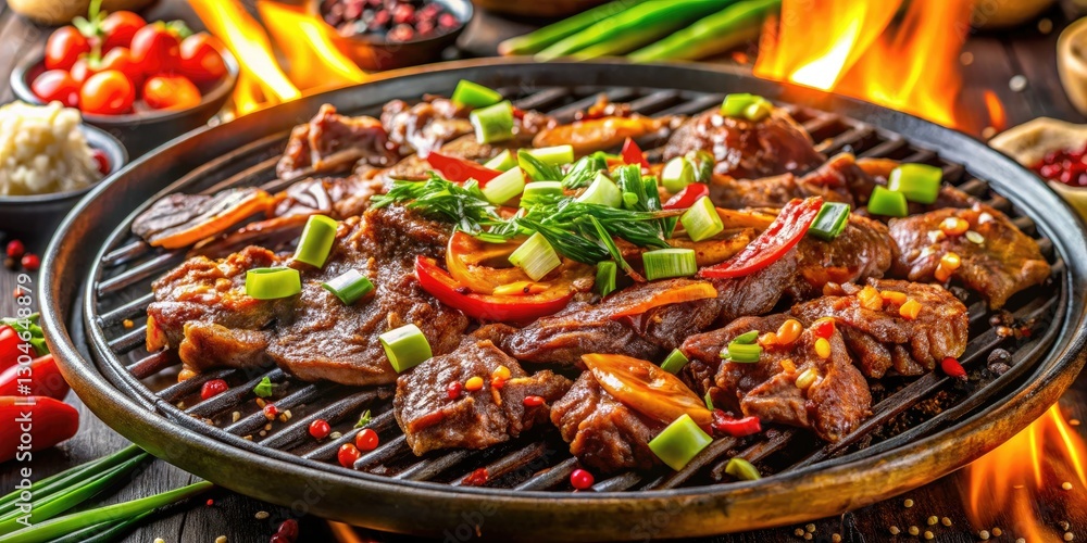 Flavorful bulgogi: juicy marinated beef, grilled to perfection for a delicious Korean BBQ experience. Flavorful bulgogi: juicy marinated beef, grilled to perfection for a delicious Korean BBQ experience.