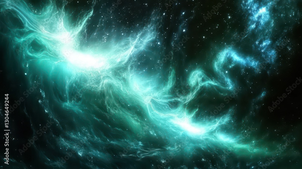 Surreal space wallpaper with plasma currents and glowing cyan emerald hues in the void Surreal space wallpaper with plasma currents and glowing cyan emerald hues in the void
