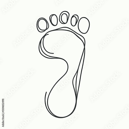 Minimalist Footprint One Line Art Illustration