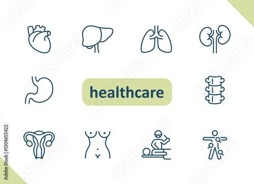 Healthcare icons. Health care, hospital, medical vector icon set