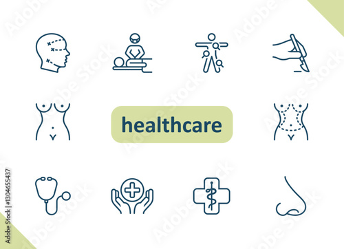 Healthcare icons. Health care, hospital, medical vector icon set