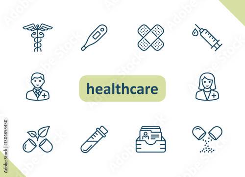 Healthcare icons. Health care, hospital, medical vector icon set