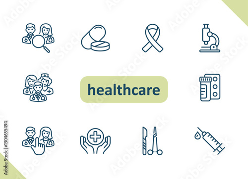 Healthcare icons. Health care, hospital, medical vector icon set