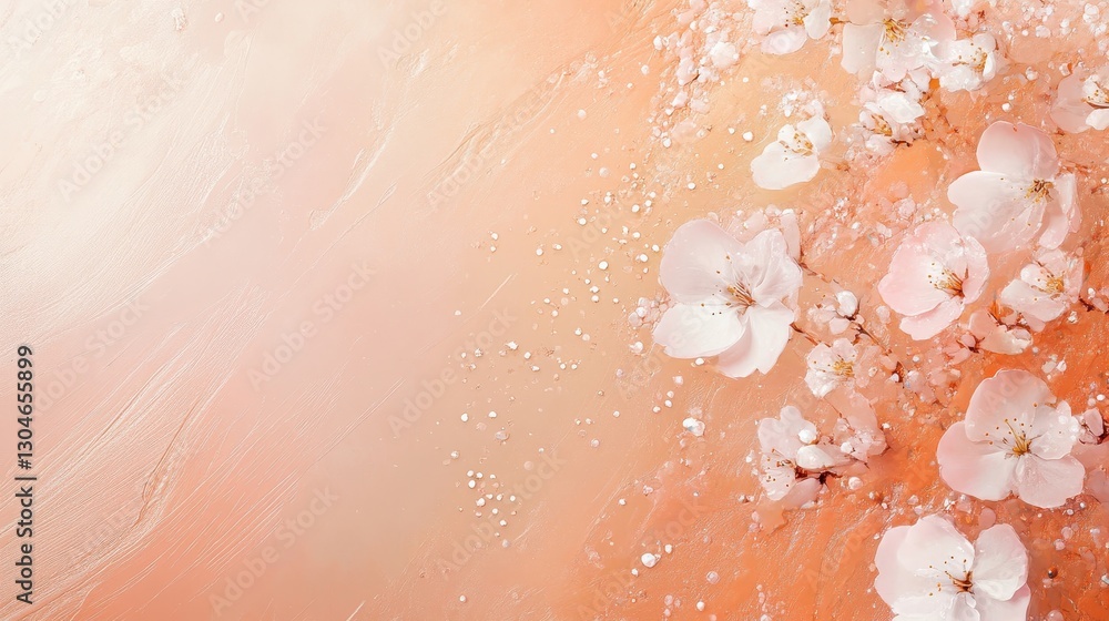 Fototapeta premium Minimalist cherry blossom backdrop with pastel gradients and abstract patterns