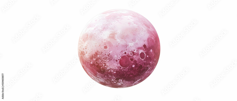 Pink planet isolated on a white background, surreal cosmic concept - Pink planet isolated on a white background, surreal cosmic concept -