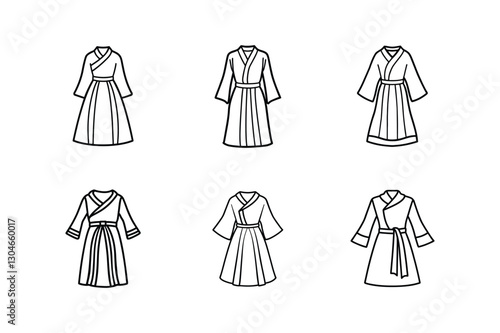 robe sketch icon line art vector illustration
