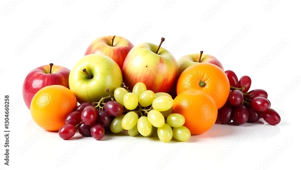 Vibrant fruits set against a clean and isolated white backdrop Vibrant fruits set against a clean and isolated white backdrop