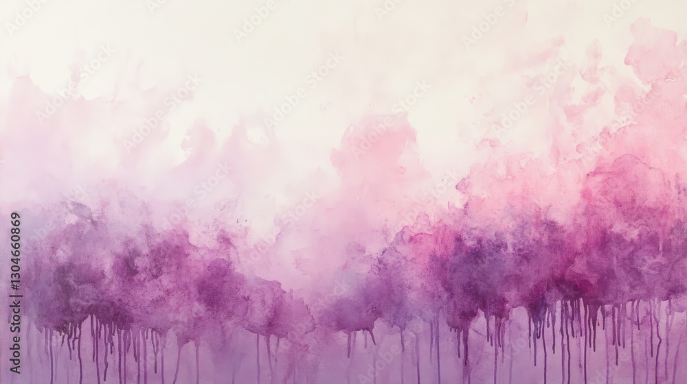 Fototapeta premium A delicate watercolor background with blush pink and lilac melting into a cloud-like gradient