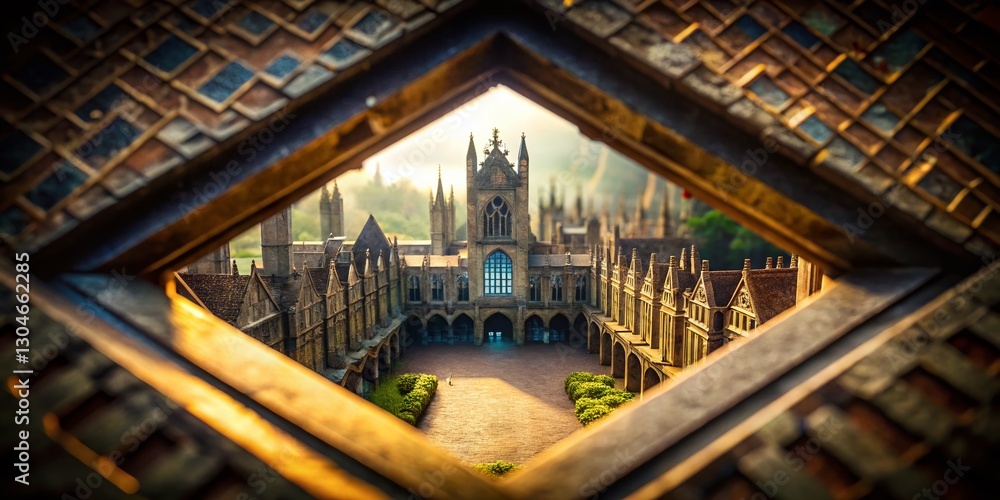 Miniature Gothic Architecture: Tilt-Shift City Square, Detailed Stonework, Dramatic Shadows, Ancient European Charm Miniature Gothic Architecture: Tilt-Shift City Square, Detailed Stonework, Dramatic Shadows, Ancient European Charm
