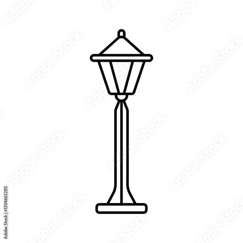 Classic garden lantern line icon editable stroke vector object isolated for outdoor lighting solutions in applications landscaping brochures gardening architects home decor